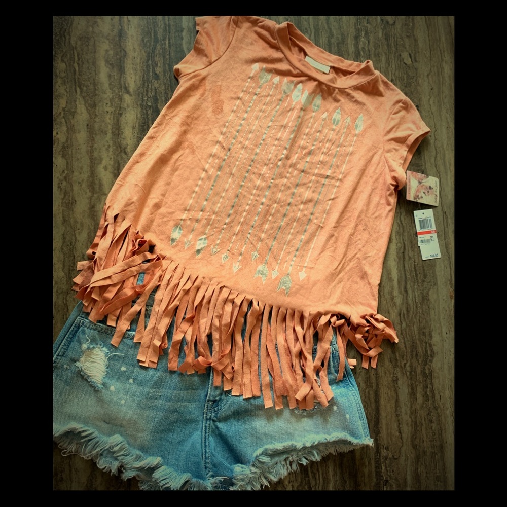 BELLE DU JOUR ARROW FRINGE STYLE TOP SZ XSM